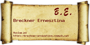 Breckner Ernesztina névjegykártya