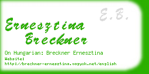 ernesztina breckner business card